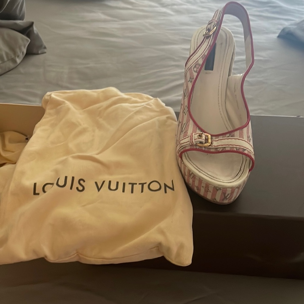 Authentic Louis Vuitton Wedges size 8-1/2 $500 Authentic Lois Vuitton bag $ 700